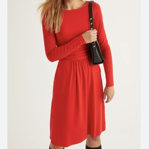 Boden Dresses & Skirts - (Tall) NWT Boden Abigail Red Long Sleeve Jersey Dress Sz 6L